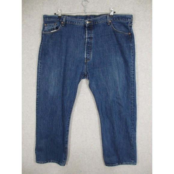 Levis 501 Men's Jeans Straight Leg Button Fly Size 48 x 30 Medium Wash - Picture 1 of 8
